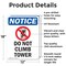 Signmission Do Not Climb Tower, 12 in W x Rectangle, Aluminum OS-2PACK-NS-A-1218-V-11124 - alternate 3